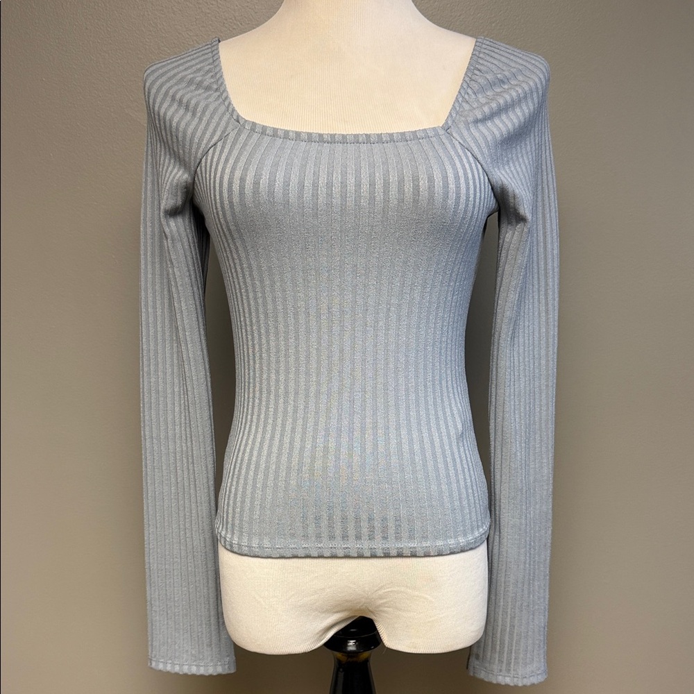 Madewell Gray Ribbed Top